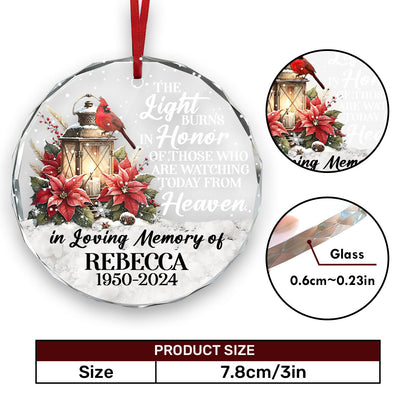 In Loving Memory | Personalized 1-Side Round Glass Ornament JSURGOPPN2671L