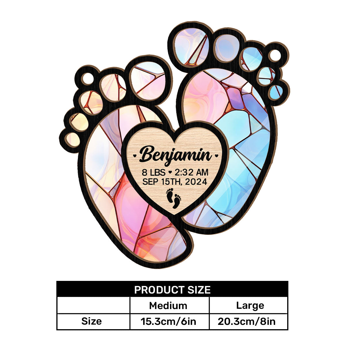 Newborn Baby | Personalized Window Hanging Suncatcher JSWHSCHLPA2686M