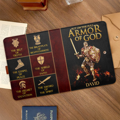 Put On The Full Armor Of God | Personalized Leather Notebook Cover With Pocket