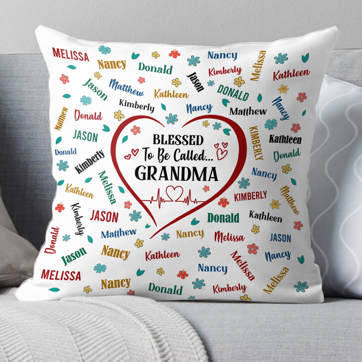 Blessed To Be Called Grandma | Personalized Crystal Velvet Pillow