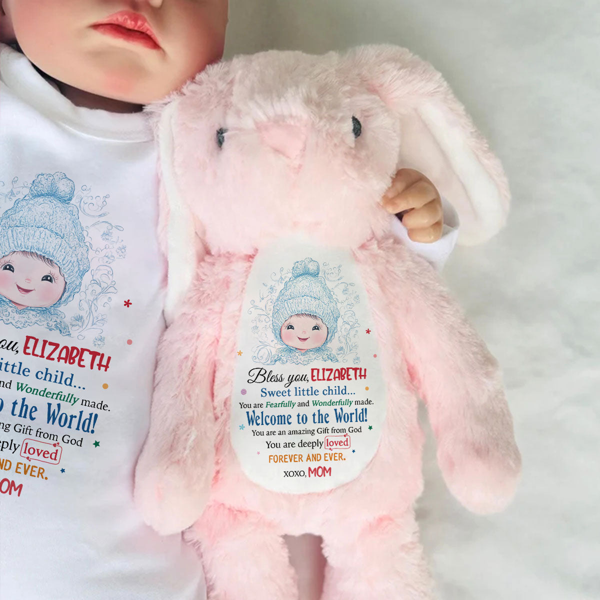 Bless You Precious Child | Personalized Stuffed Bunny