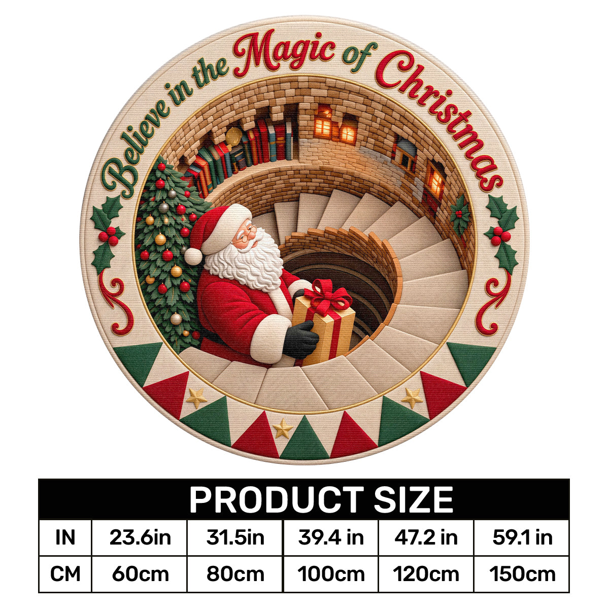Believe in the Magic of Christmas |  Round Rug