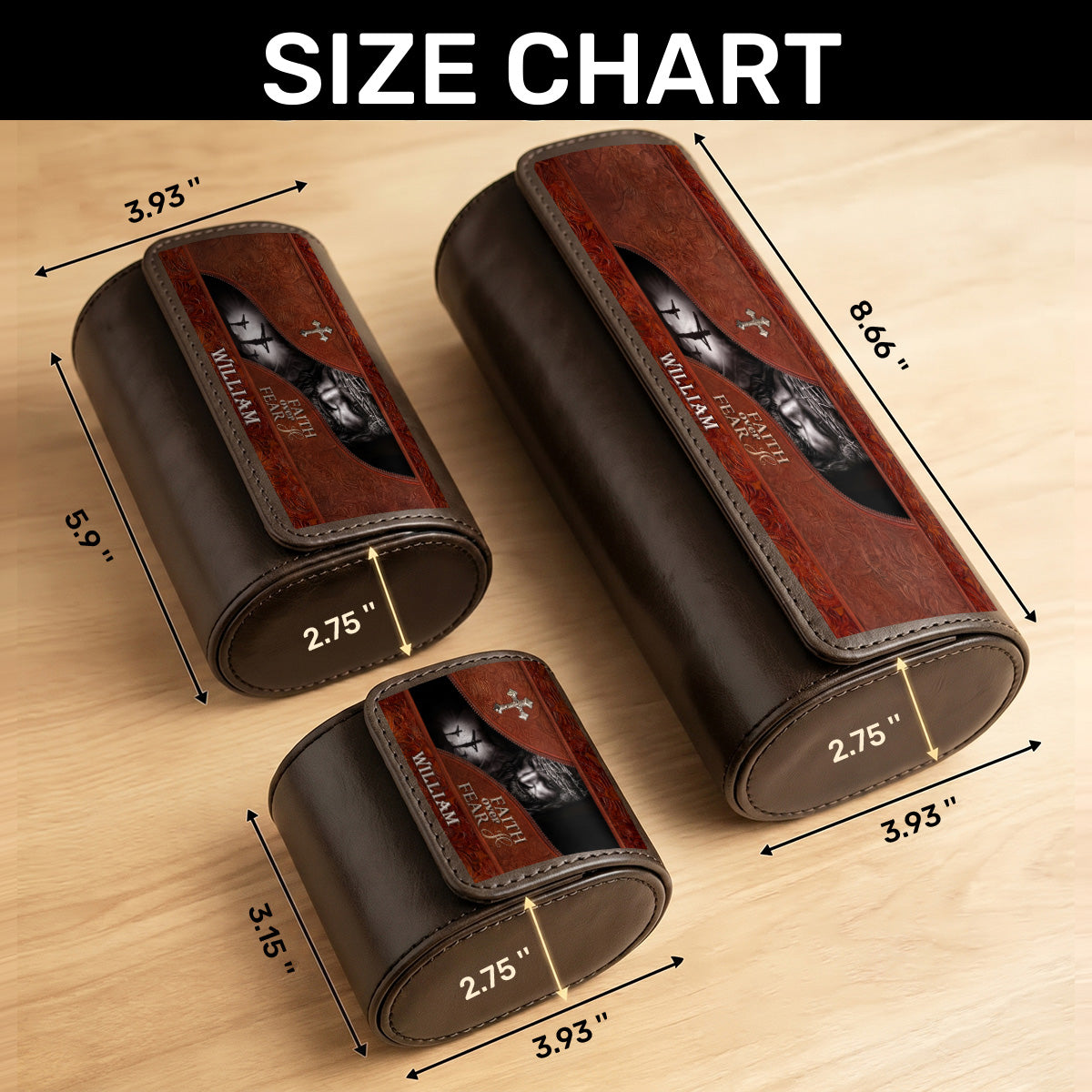 Faith Over Fear | Personalized Leather Watch Case