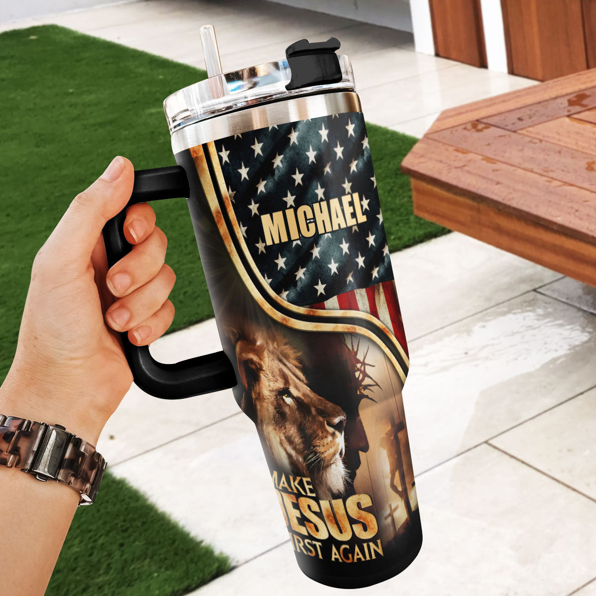Make Jesus First Again | Personalized Stainless Steel Tumbler
