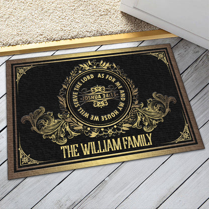 As For Me And My House We Will Serve The Lord | Personalized Doormat JSDMPTN1677L