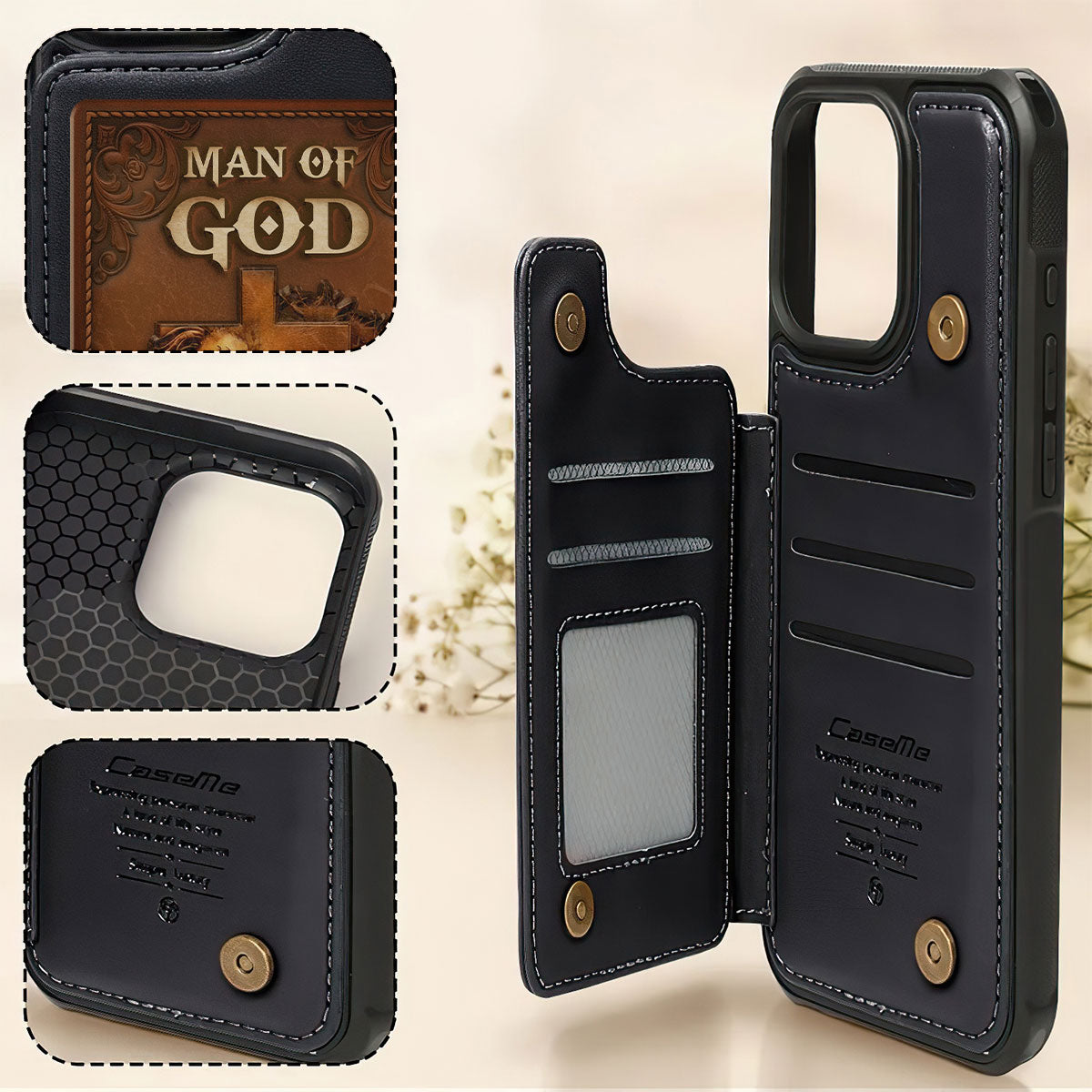 Man Of God | Personalized Leather Flip Wallet Phone Case