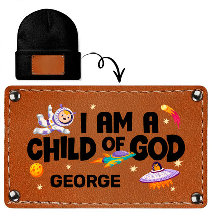 I Am A Child Of God | Personalized Leather Knitted Beanie JSLKBPH1941M