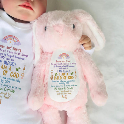 I Can Do All Things Through Christ - Personalized Stuffed Bunny