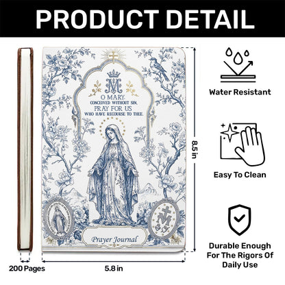 O Mary Pray For Us | Personalized Leather Cover Notebook