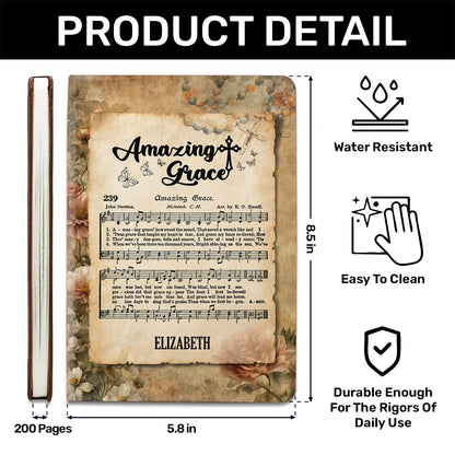 Amazing Grace | Personalized Leather Cover Notebook