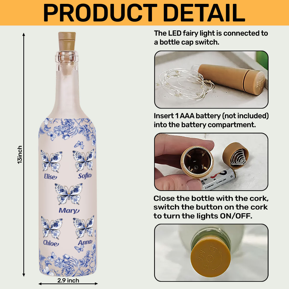 A Friend Is God's Way Of Making Sure We Never Walk Alone | Personalized Bottle Lamp