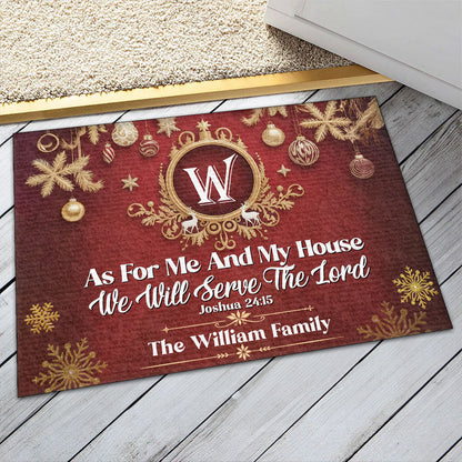 As For Me And My House We Will Serve The Lord | Personalized Doormat