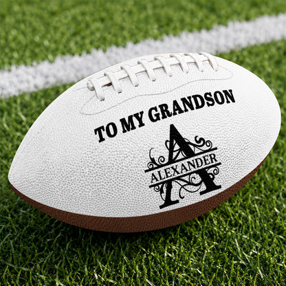 To My Grandson Life Isn't About Waiting For The Storm To Pass | Personalized Football