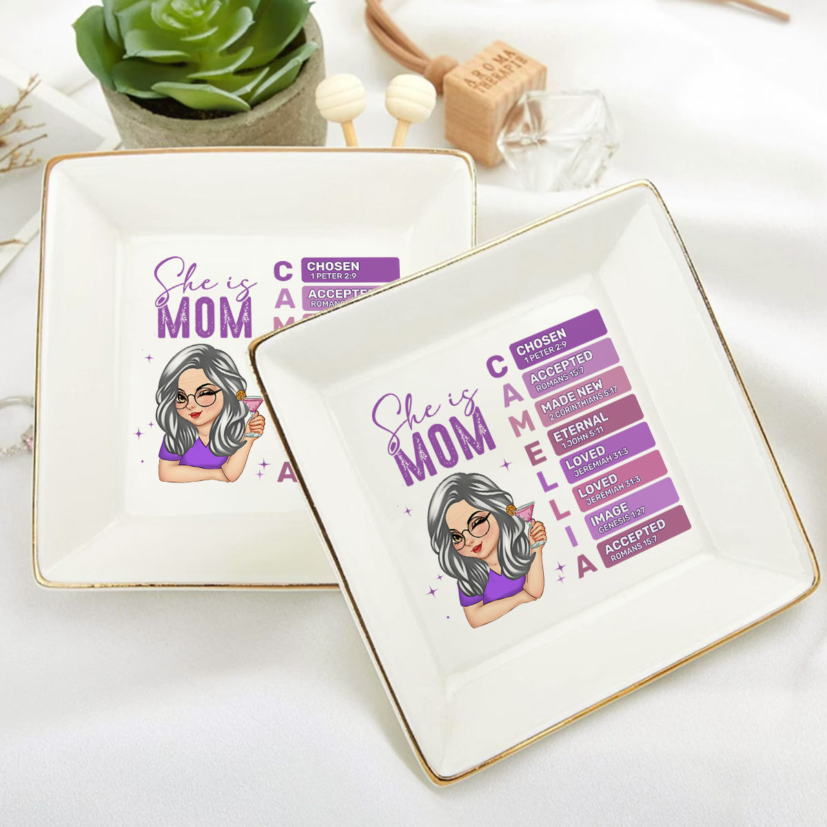 She Is Mom | Personalized Jewelry Dish