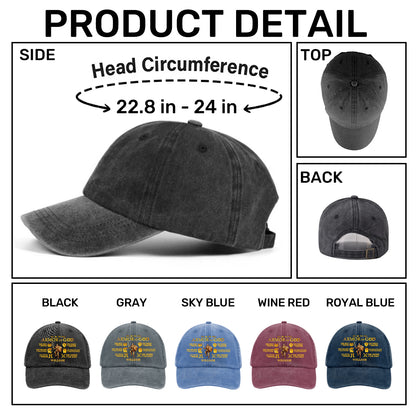 Armor Of God  | Personalized Vintage Washed Denim Cap
