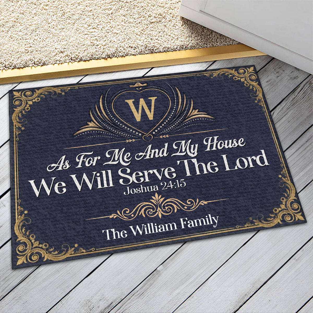As For Me And My House We Will Serve The Lord | Personalized Doormat