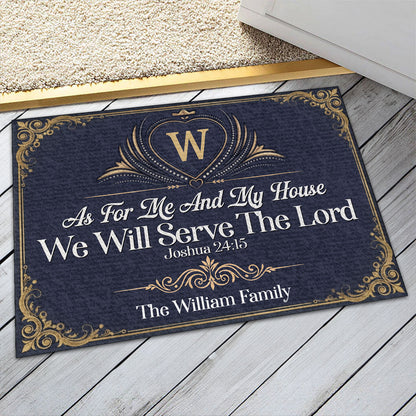 As For Me And My House We Will Serve The Lord | Personalized Doormat