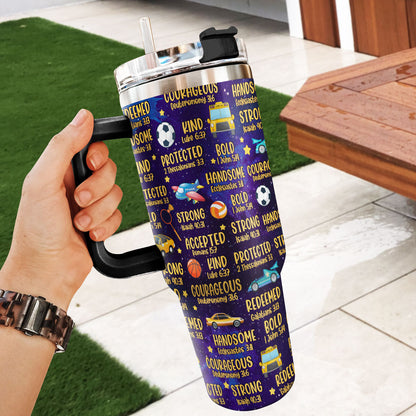 God Says I Am | Personalized Stainless Steel Tumbler For Kids JSSSTH881
