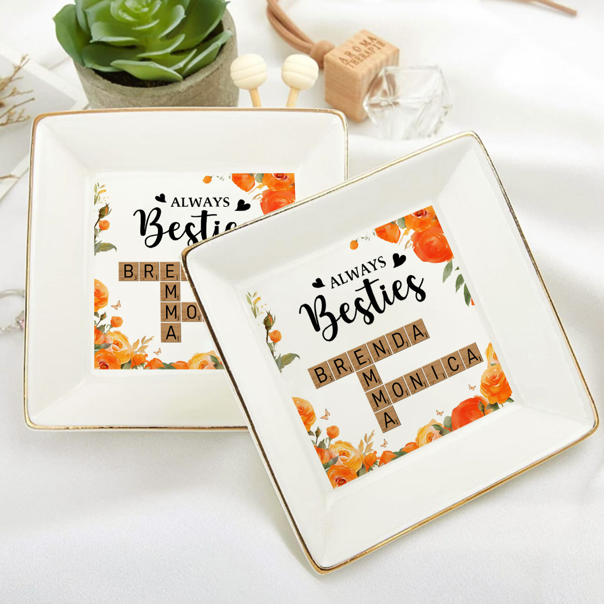 Always Besties Crossword Puzzle | Personalized Jewelry Dish