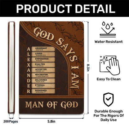 Man Of God | Personalized Leather Cover Notebook