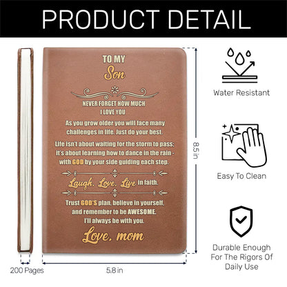 To My Son | Personalized Leather Cover Notebook