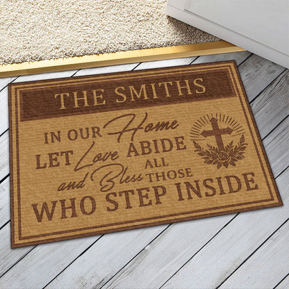 Bless All Those Who Step Inside | Personalized Doormat JSDMHLPA1809M