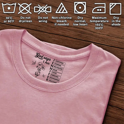 God Says I Am Name In Bible Verse Birth Flower | Personalized Shirt With Design Inner Neck