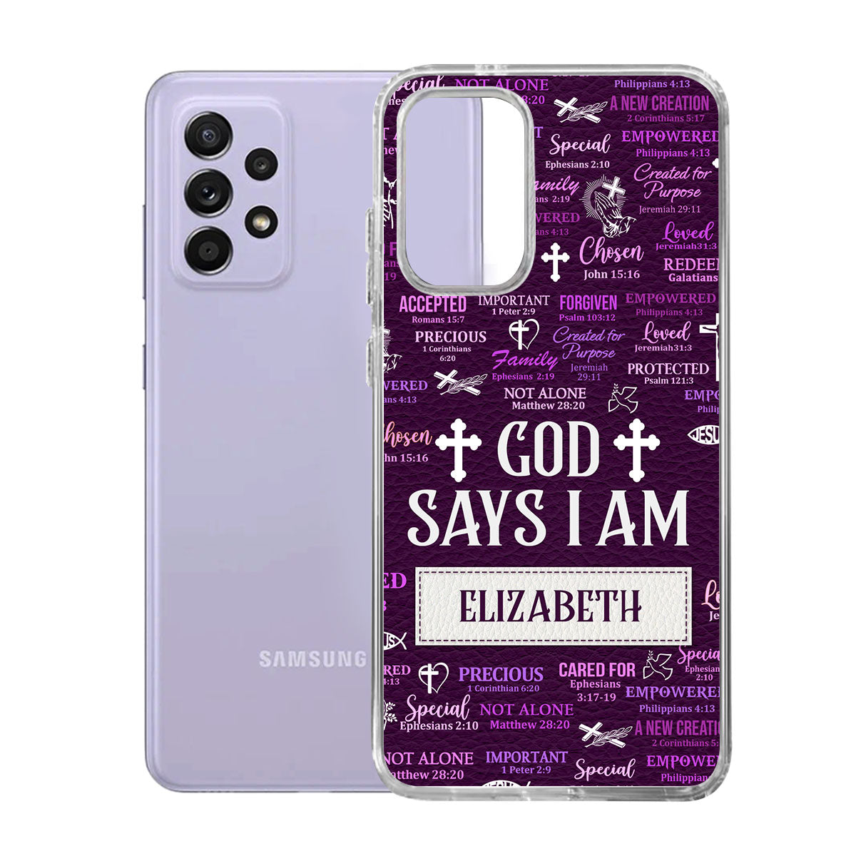 God Says I Am | Personalized Clear Silicone Phone Case