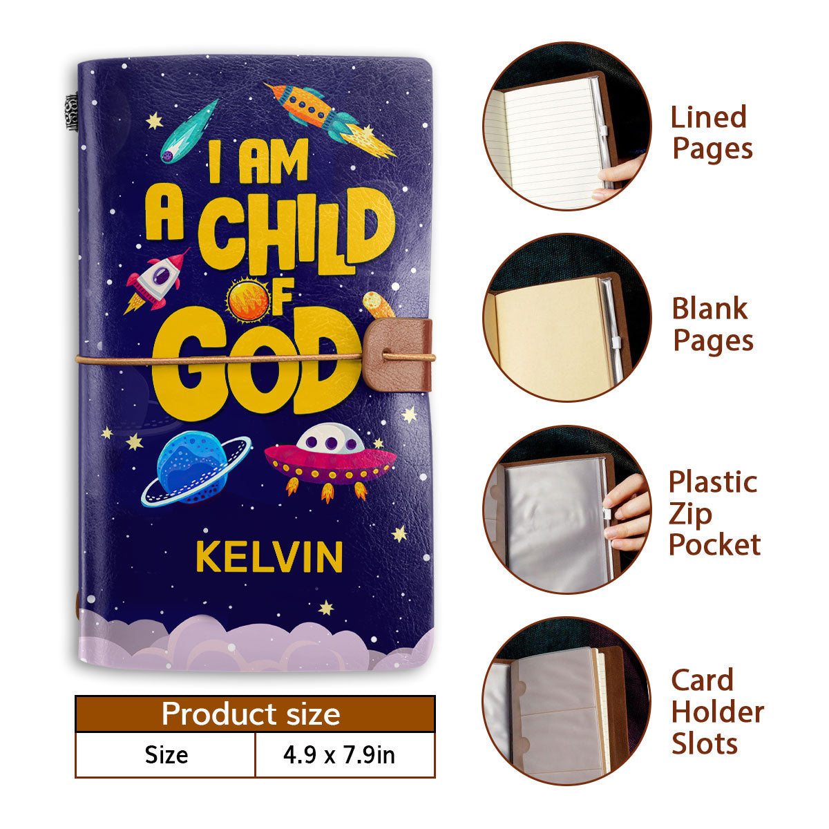 A Child Of God | Personalized Leather Bound Journal JSLBJPH924M