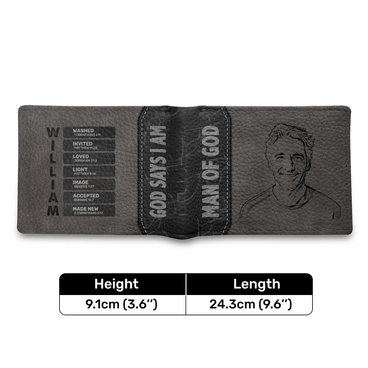 Man Of God | Personalized Folded Wallet For Men