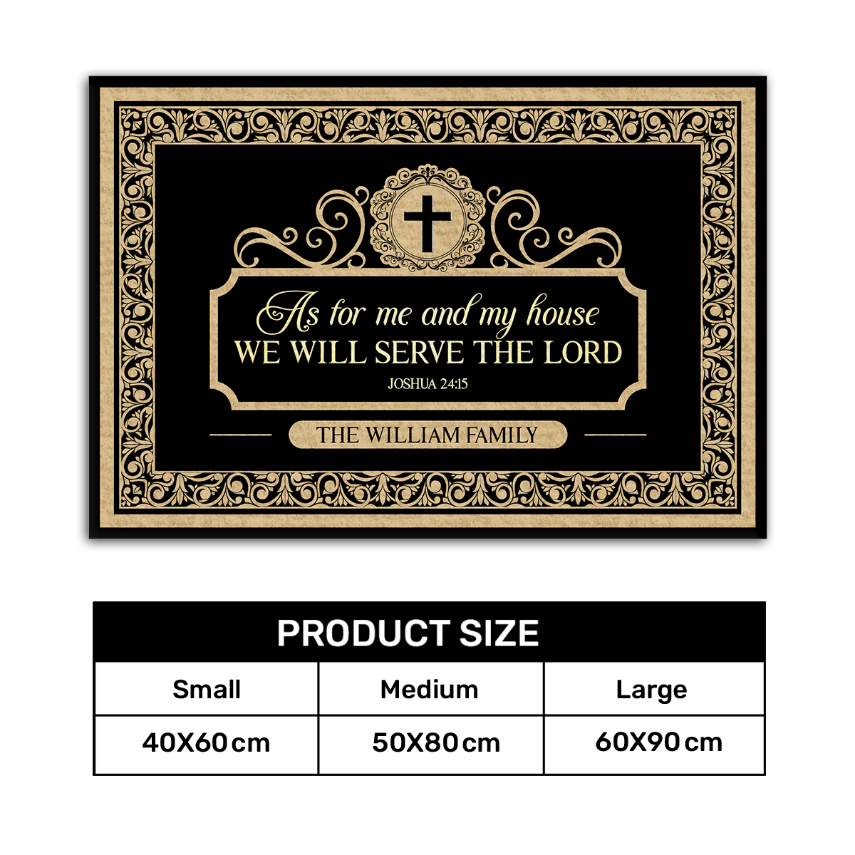 As For Me And My House We Will Serve The Lord | Personalized Doormat