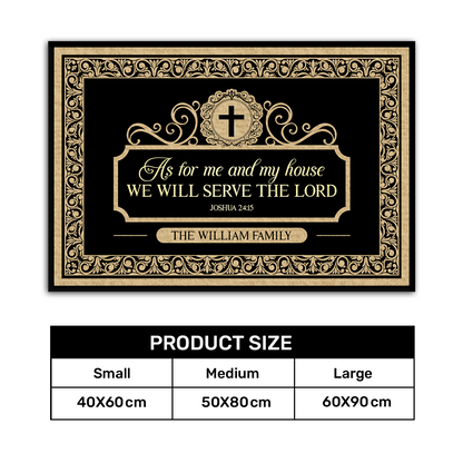 As For Me And My House We Will Serve The Lord | Personalized Doormat