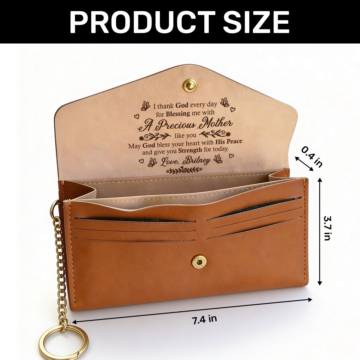 I Thank God Every Day For You | Personalized Leather Envelope Wallet