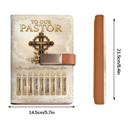 To Our Pastor | Personalized Leather Notebook & Pen Set
