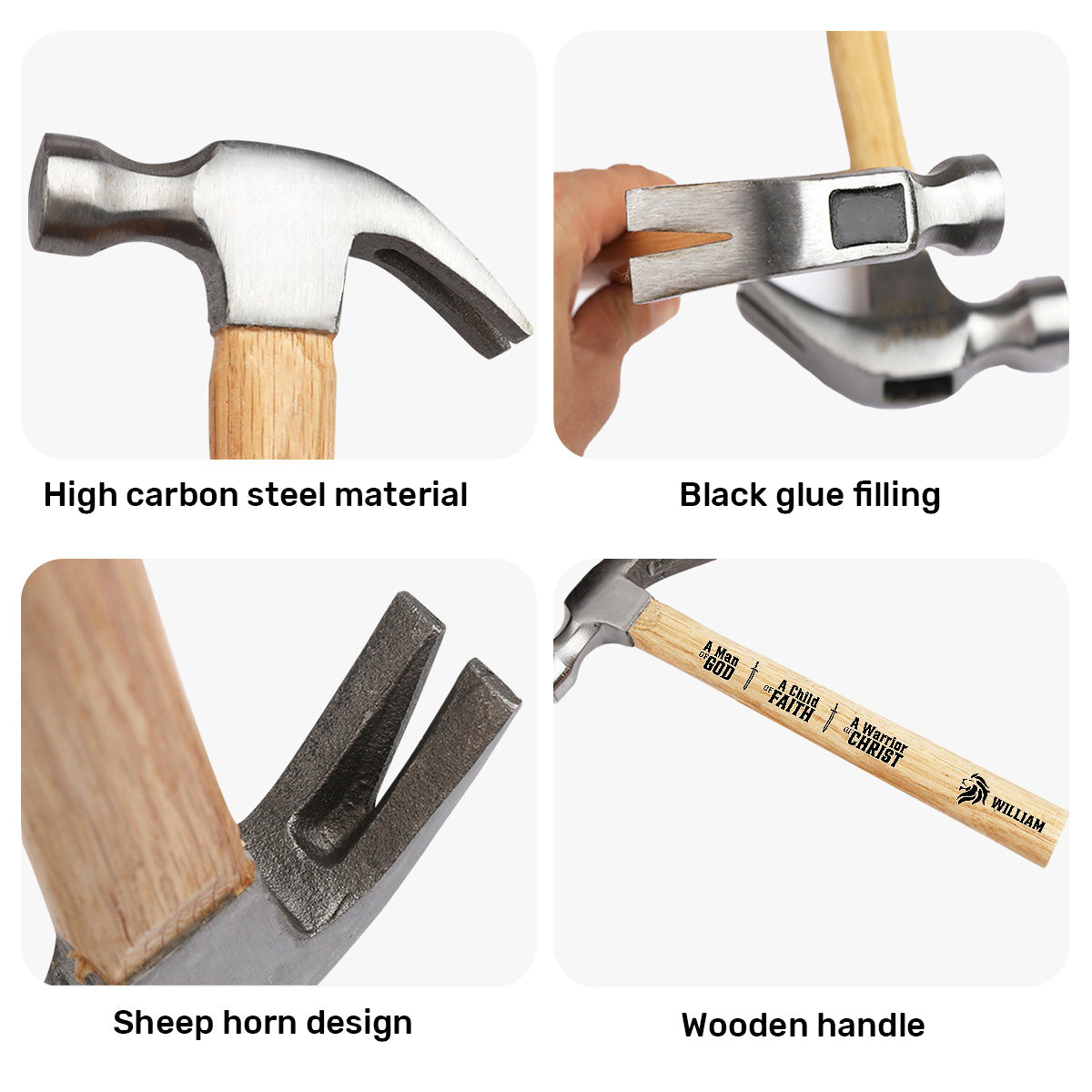 A Man Of God | Personalized Wooden Hammer