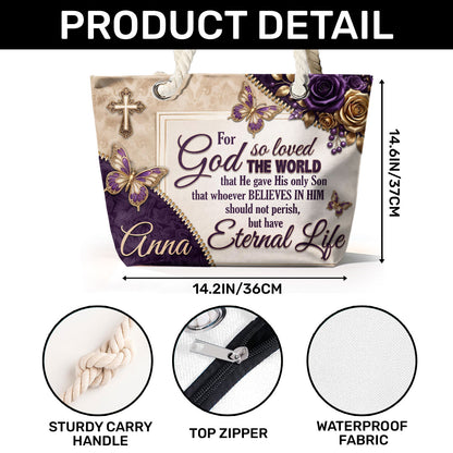 For God So Loved The World | Personalized Beach Bag