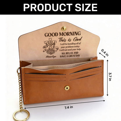 Good Morning This Is God | Personalized Leather Envelope Wallet