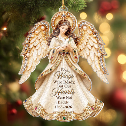 Those We Love Don't Go Away, They Walk Beside Us Every Day | Personalized Custom Shaped Stained Glass Ornament