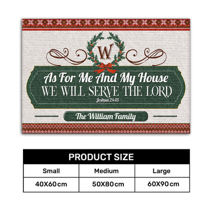 As For Me And My House We Will Serve The Lord | Personalized Doormat