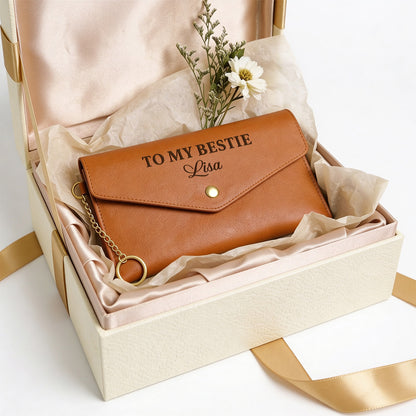 My Badass Bestie | Personalized Leather Envelope Wallet