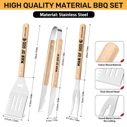 Man Of God | Personalized BBQ Spatula Or Tool Set