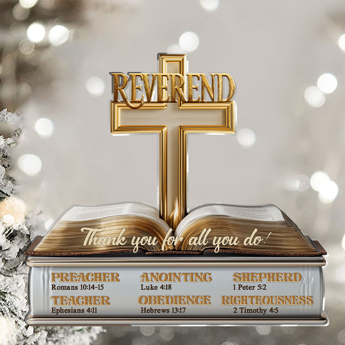 My Preacher, Teacher, & Shepherd | Personalized Custom Shaped Squared Acrylic Plaque