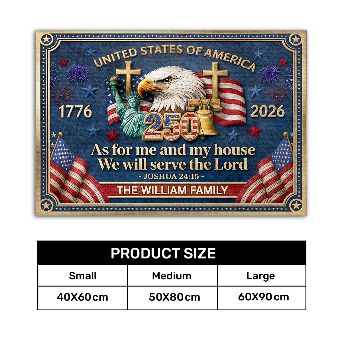 As For Me And My House We Will Serve The Lord | Personalized Doormat