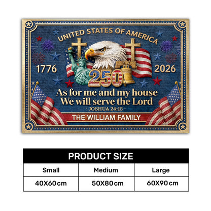 As For Me And My House We Will Serve The Lord | Personalized Doormat