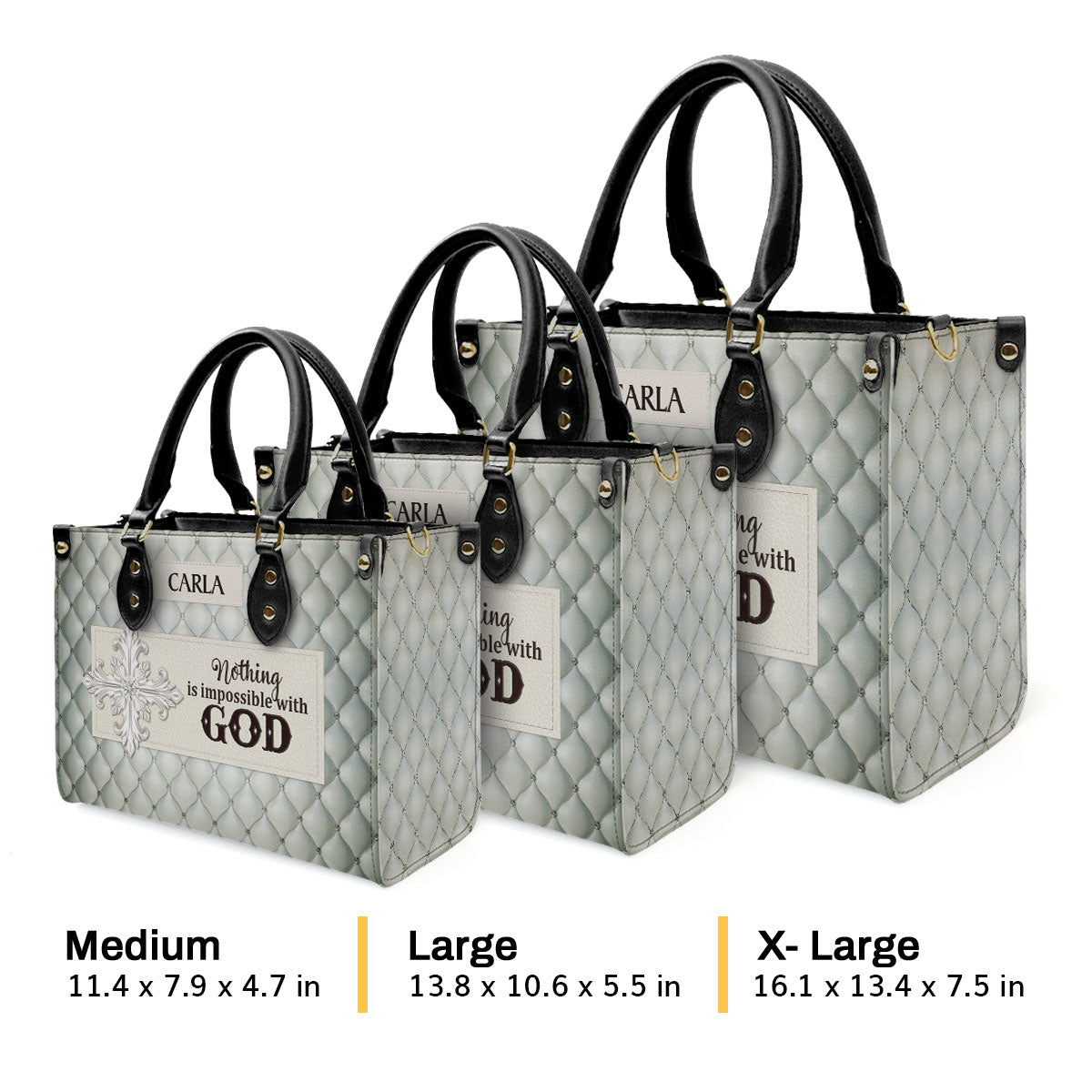 Nothing Is Impossible With God | Personalized Leather Handbag HH363