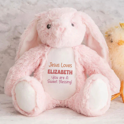 Jesus Loves Me - Personalized Stuffed Bunny