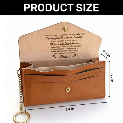 I Pray You'll Always Be Safe | Personalized Leather Envelope Wallet