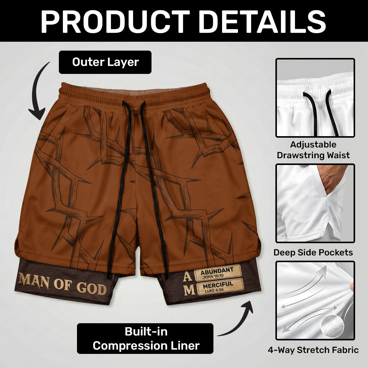 Man Of God | Personalized Performance Shorts