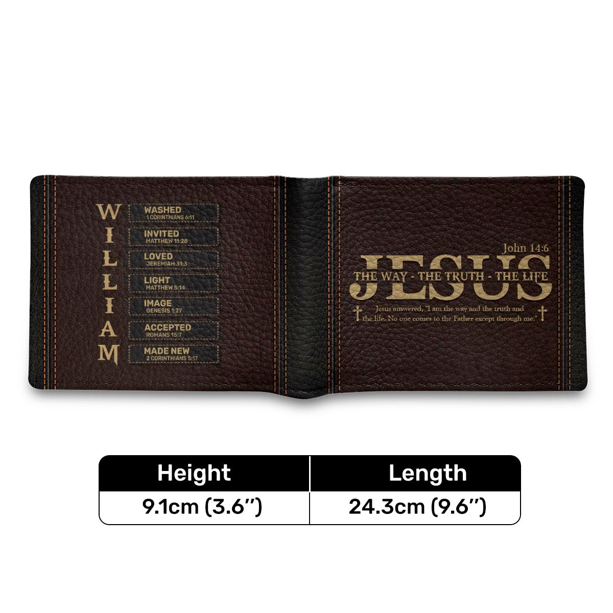 Jesus The Way The Truth The Life | Personalized Folded Wallet For Men