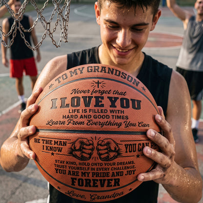 To My Grandson My Son Just Do Your Best | Personalized Basketball
